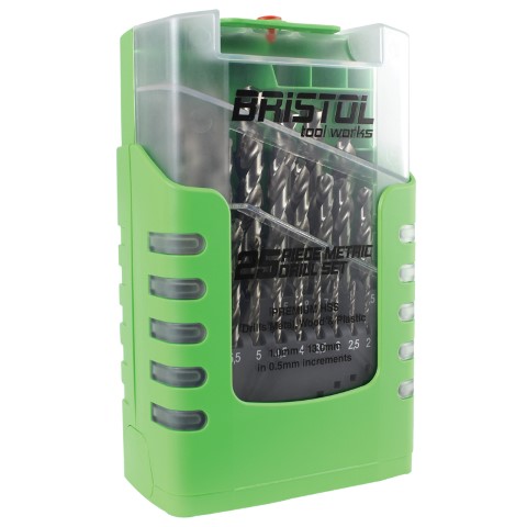 BRISTOL TOOL WORKS 25 PIECE METRIC DRILL SET 